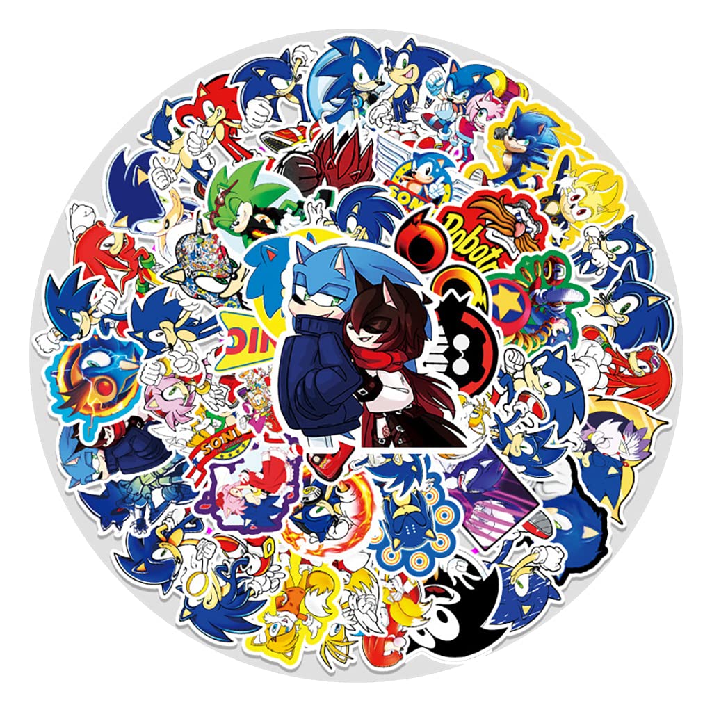 ELEPHANTBOAT 51 Pcs Sonic Super Durable Vinyl Sticker Pack, Adorable Waterproof Hedgehog Stickers for Teens,Boys,Girls,Laptop,Skateboard,Water Bottle,Computer,Phone and Bike ELEPHANTBOAT 51 Pcs Sonic Super Durable Vinyl Sticker Pack, Adorable Waterproof Hedgehog Stickers for Teens,Boys,Girls,Laptop,Skateboard,Water Bottle,Computer,Phone and Bike